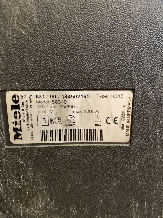 Miele model S 8340
