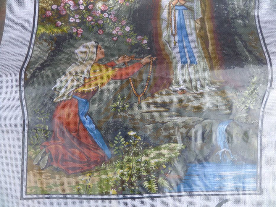 Goblen de cusut cu fire incluse Maria,Petru eliberat de inger,Fecioara 25 pe 35cm