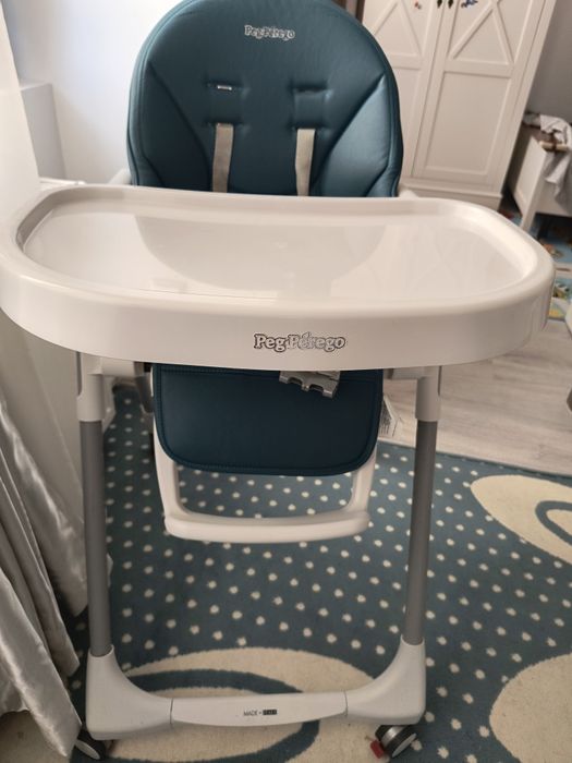 Vând scaun de masa copii Peg Perego - Prima Pappa Follow Me - Turcoaz