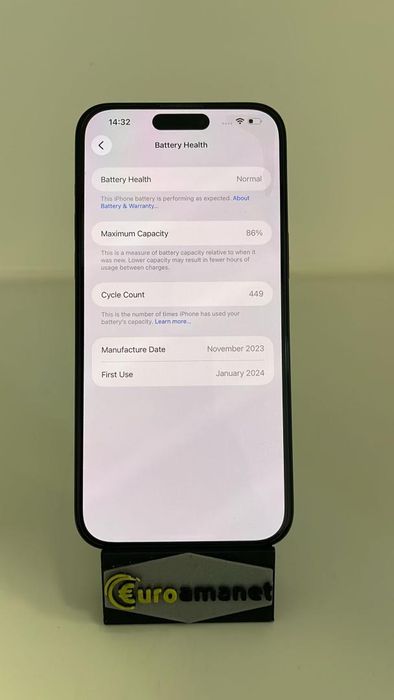 Telefon mobil Apple iPhone 15 Pro Max, 256GB, 5G, Black Titanium -A-