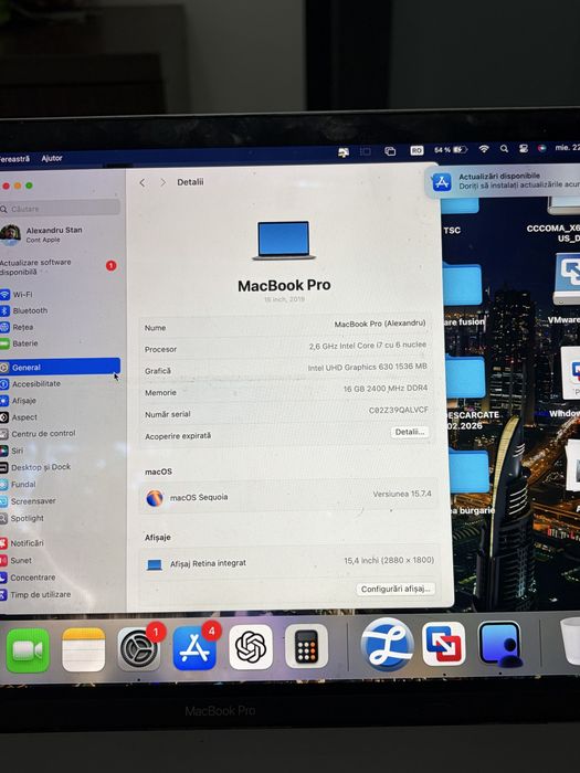 Macbook pro 2019 touchbar 15”