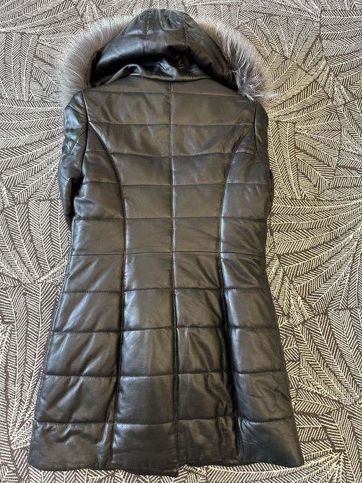 Пальто зимнее кожаное