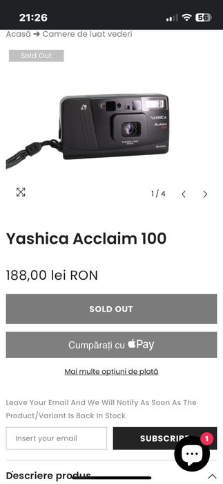 Aparat foto Yashica Acclaim 100