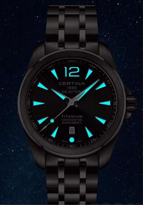 Certina Men's DS Action Watch Grey Dial Titanium ,din titan