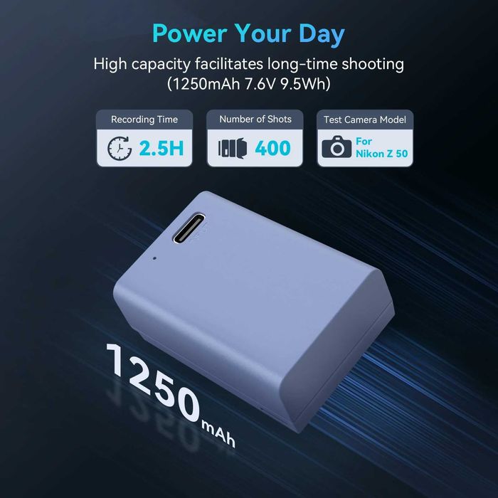 SmallRig Батерия EN-EL25 с USB-C порт за Nikon Z30 / Z50 / Zfc / Z50 Ⅱ