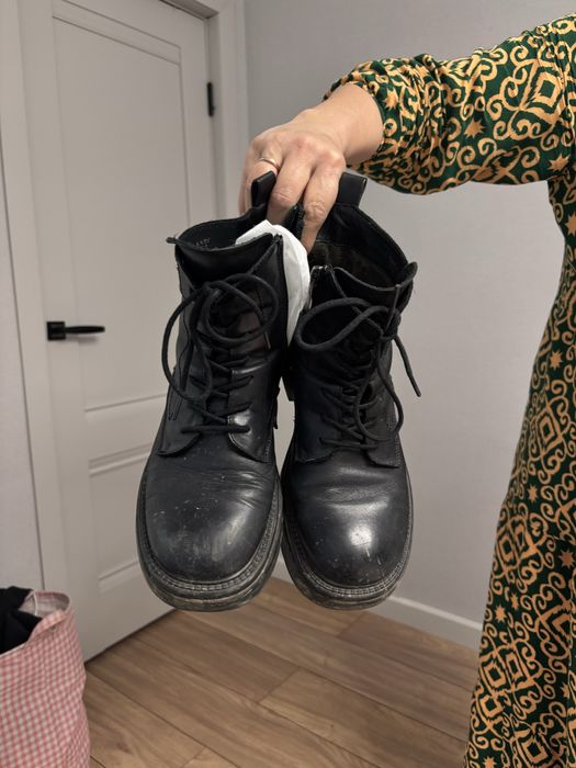 Демисезонный кожаные ботинки