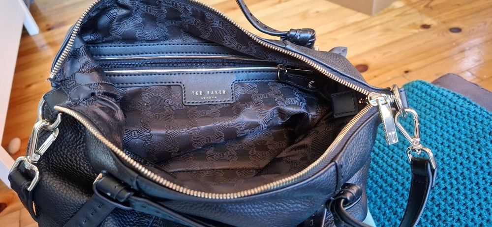 Черна кожена чанта Ted Baker