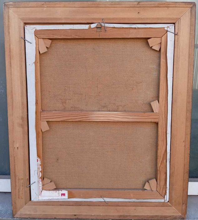 Tablou vechi - narcise in cana - semnat si datat Josy Kenens `67