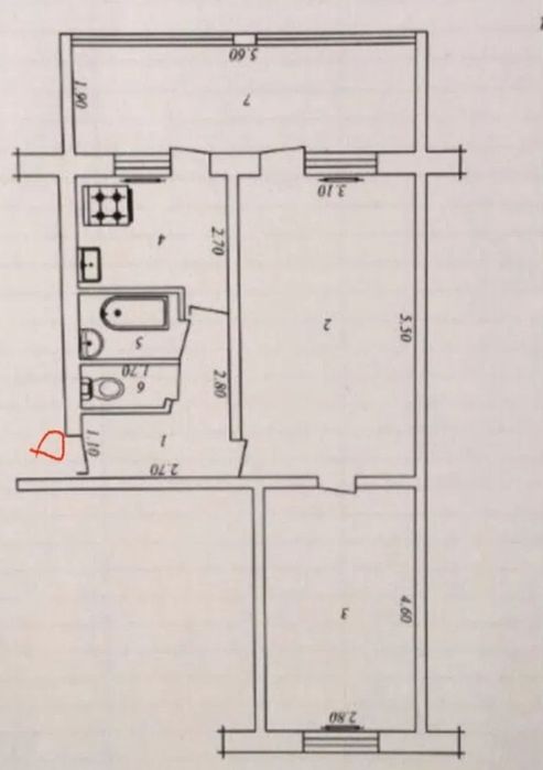 2³/4/4, Чиланзар 23,ор Гиждуван, 53 м²