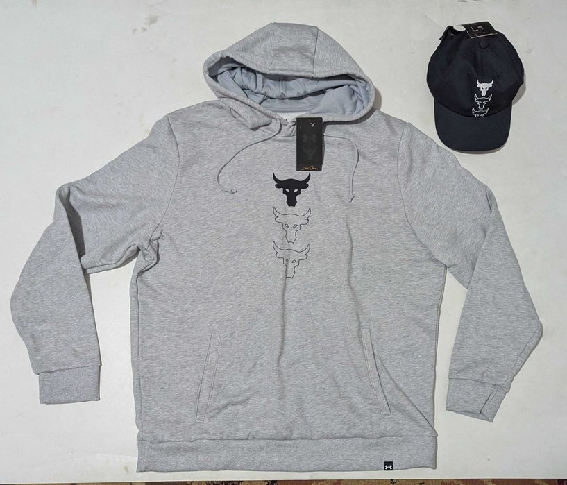 Under Armour Project Rock Triple Logo hoody +hat мъжки комплект XL от Сащ