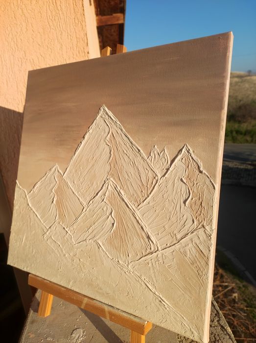 Текстурна картина ,планини ,море