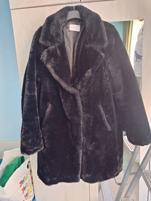 Дамско черно теди беар палто