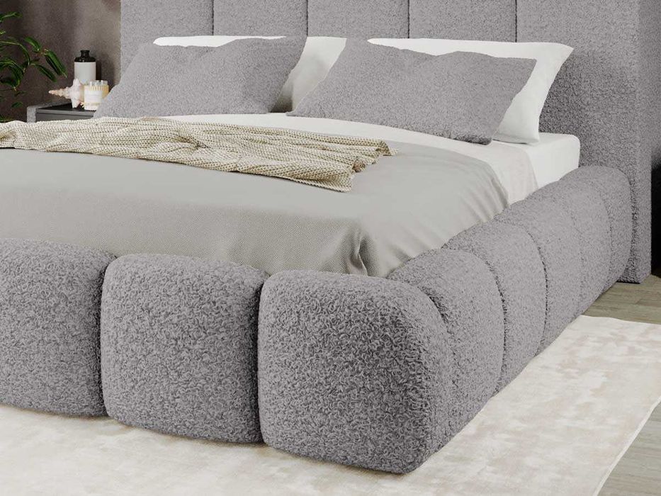 Pat Tapitat Noel Gri - Rolf 6 cu somiera rabatabila si lada