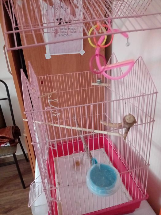 Клетка для попугая с 8 предметами