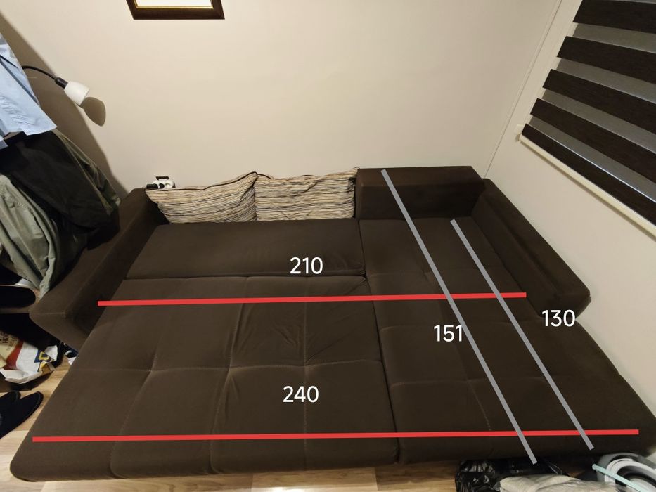 Разтегателен ъглов диван