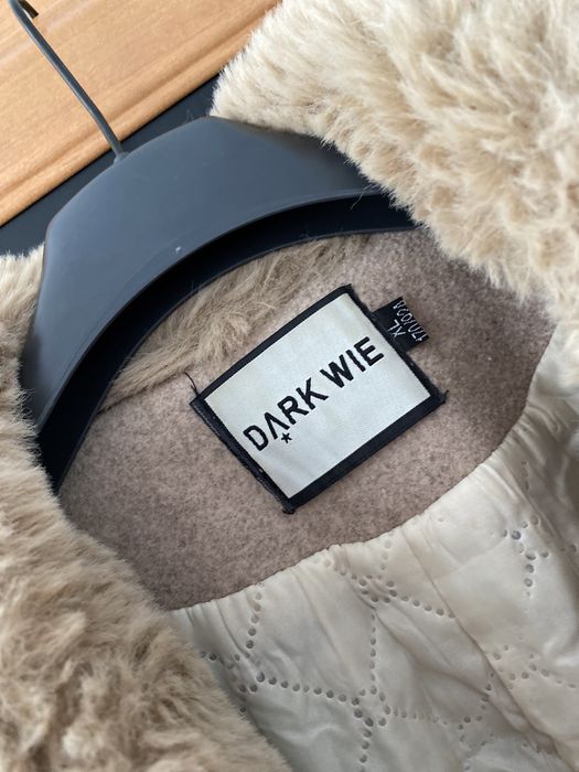 Вълнено палто с пух, бежов цвят