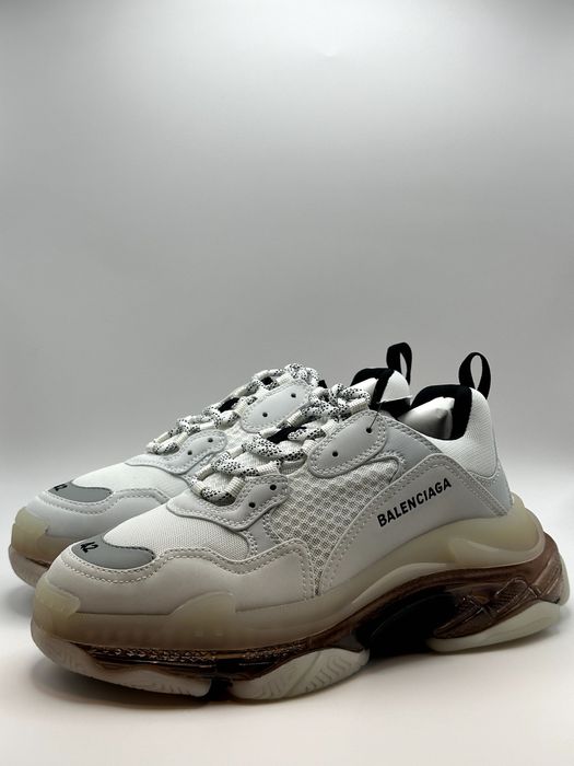 Balenciaga Triple S White/Black Sole Sneakers