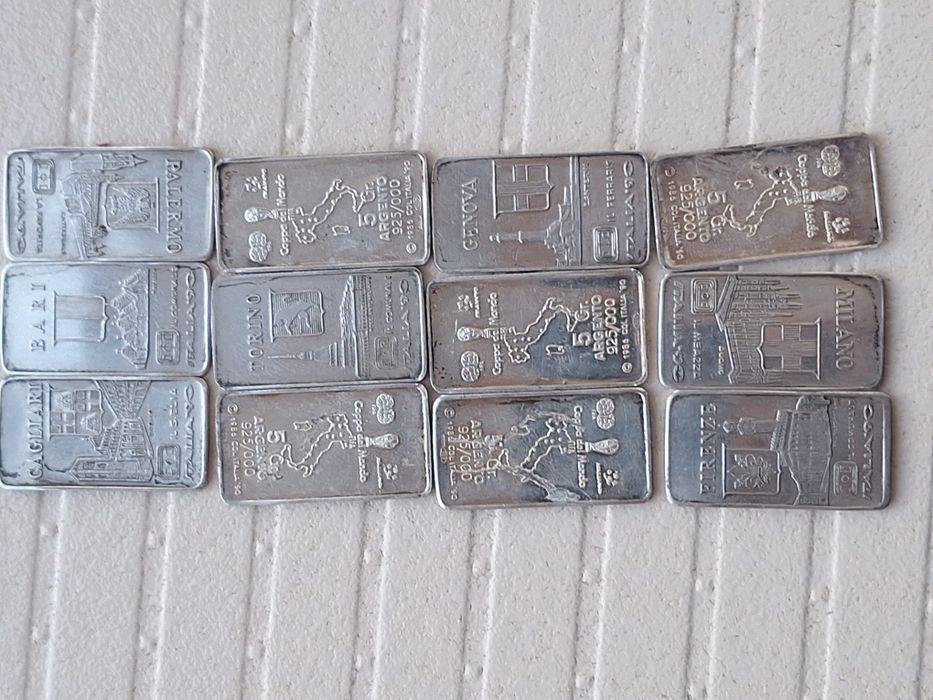 12 lingouri din argint 925