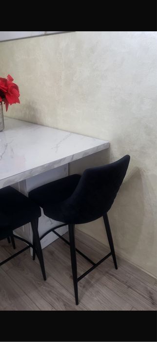 Scaune bar/bucatarie Negre Stofa catifelata