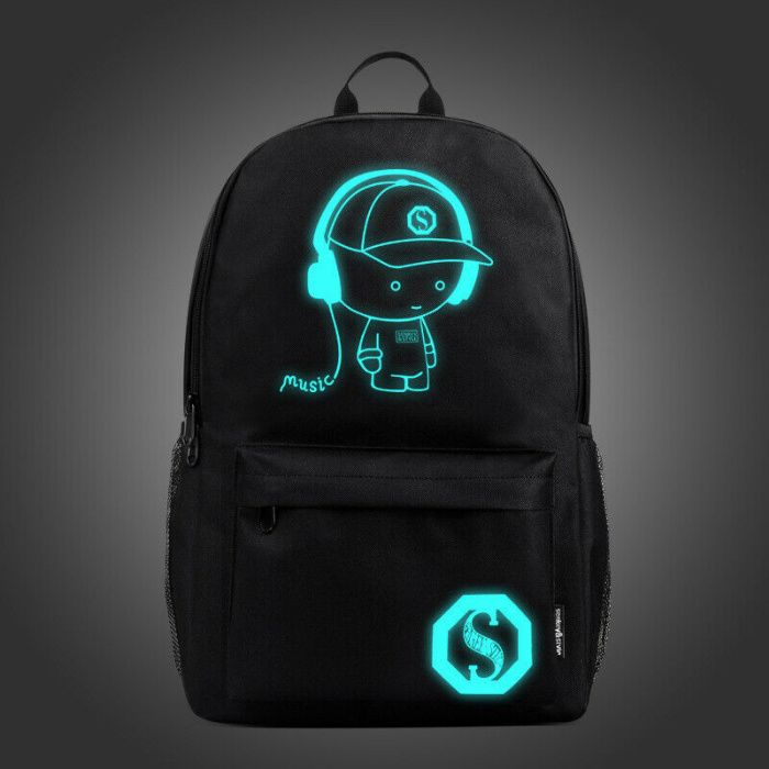Rucsac fluorescent lumineaza seara! Incarcare USB. 48x29x17cm. Nou!