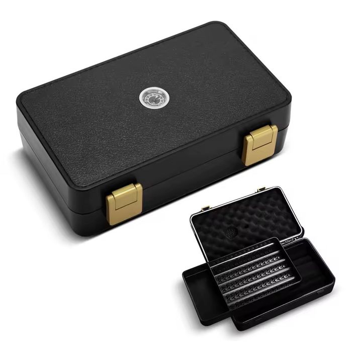 Преносим хумидор за 10 пури с хигрометър – водоустойчив Travel Humidor