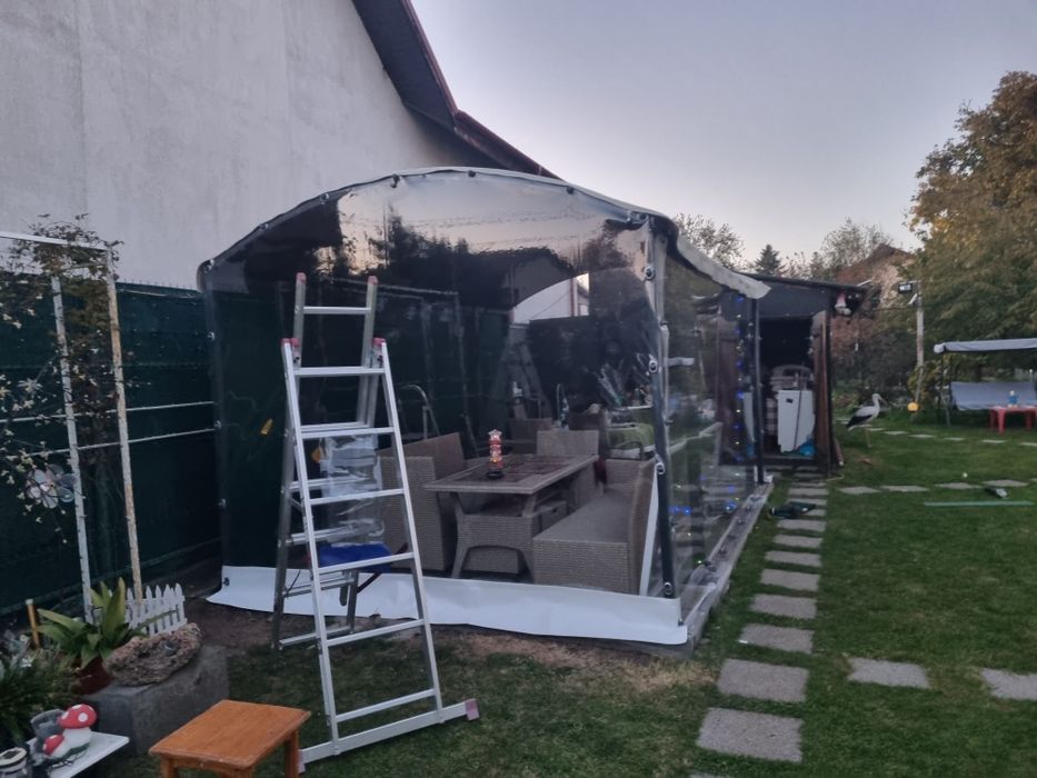 Folie transparenta Cristal terase, foișoare, balcoane. Repar folie