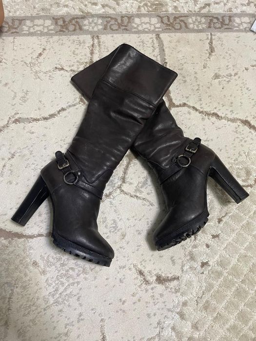 Сапоги женские кожаные