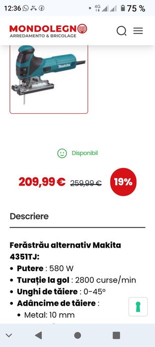 Vând ferestrău de mână machita,pendular