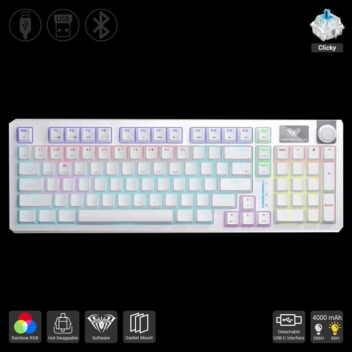 Клавиатура Aula S98 механическая   RUS/ENG  Оригинал 3 в1