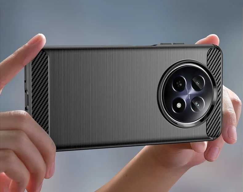 Realme 12 5G / 12X / 12 Pro - Удароустойчив Кейс Гръб CARBON