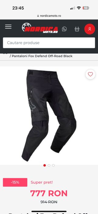 Pantalon enduro offroad ATV Fox defender ITB 36 L