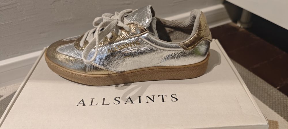 Нови кожени маратонки AllSaints Thelma Metallic Sneaker 38