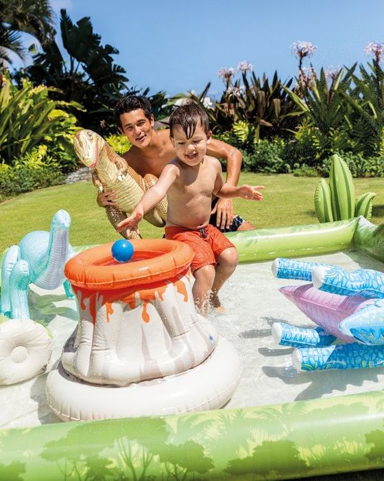 Детский бассейн с динозаврами Intex 56132-Игровой центр с родителями