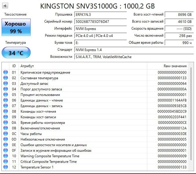 Ssd Kingston 1TB Nv3S