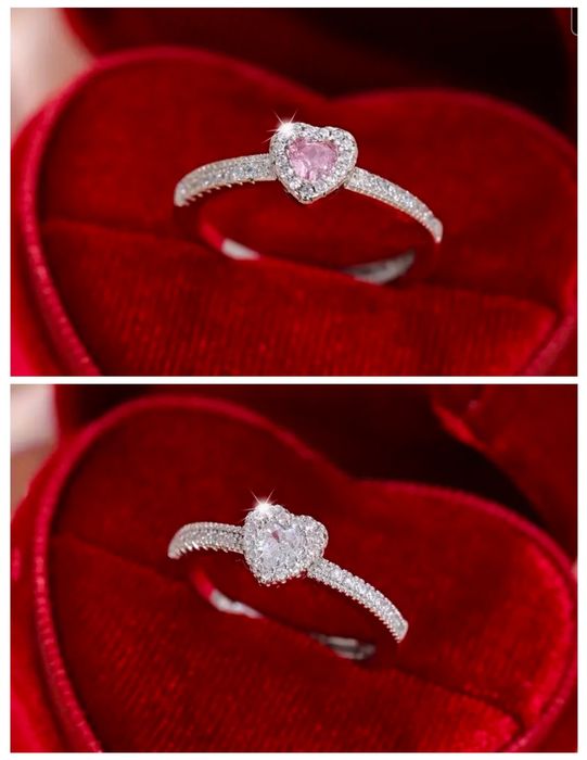 Сребърни дамски пръстени сърце регулируеми