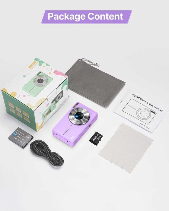 Aparat foto digital 1080P 44MP pentru copii + micro sd 32 GB