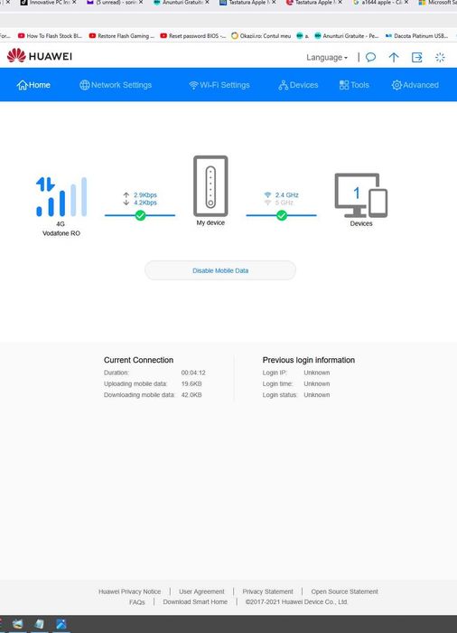 Router wireless cu slot SIM Huawei B535-232 4G+ 300MBPS, WIFI 2.4/5GHZ