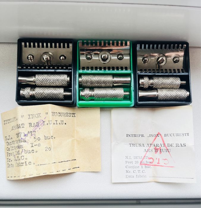 Vand lot truse de barbierit vintage-INOX-Bucuresti ,anii 80’-90’