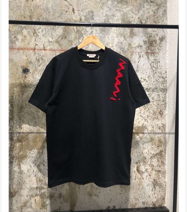 Tricou marni negru simplu premium