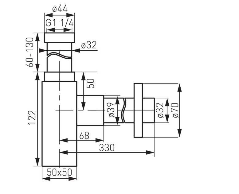 Sifon lavoar Ferro Quadro S280