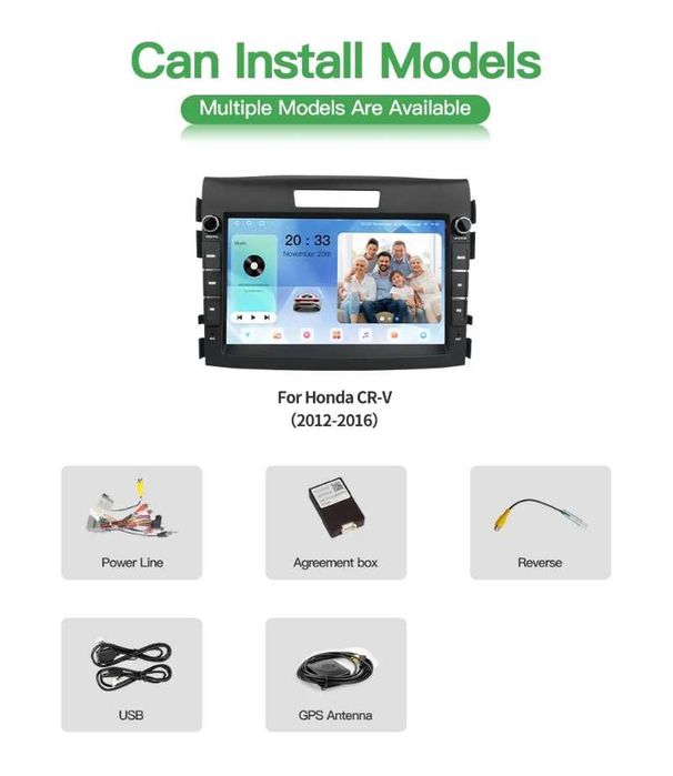 Honda CR-V 2012-2016 8” 2-DIN с Android 14, 4/64GB