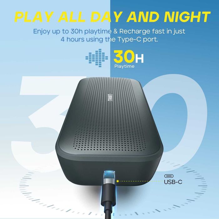 Tribit StormBox Flow безжична Bluetooth тонколонка, 25W, 30 часа