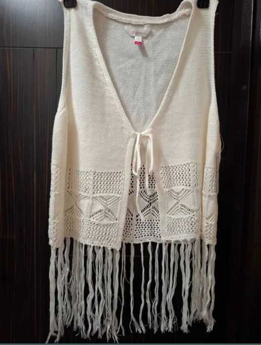 Джегингс / СТРЕЧ Дамски еластичен панталон, S/26 и Плетено  елече XL