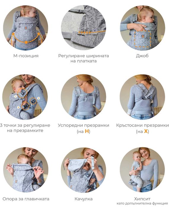 РАЗПРОДАЖБА | 6м+ | Ергономична раница Nashsling Next Linen (100% лен)