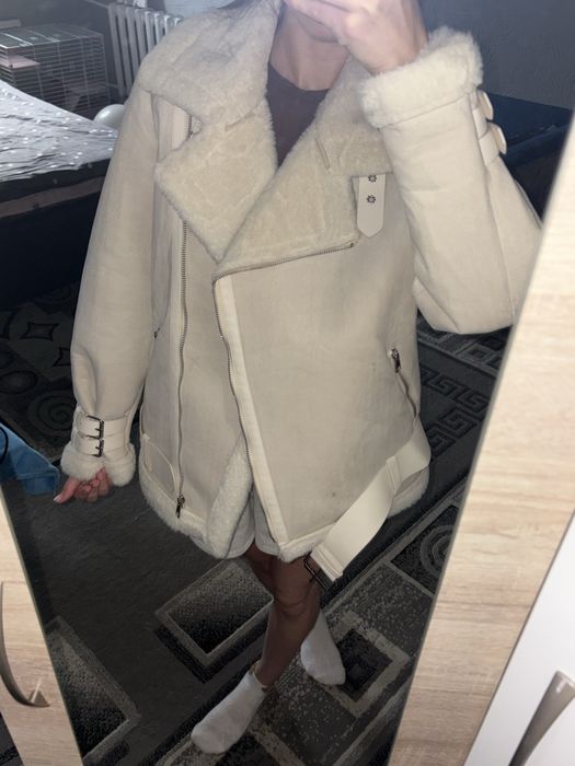 Дубленка в цвете айвори