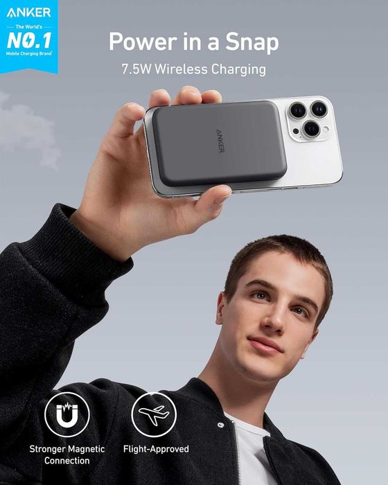 Anker PowerCore Magnetic 5K (MagGo) USB-C батерия с безжичен пад, с безплатна доставка