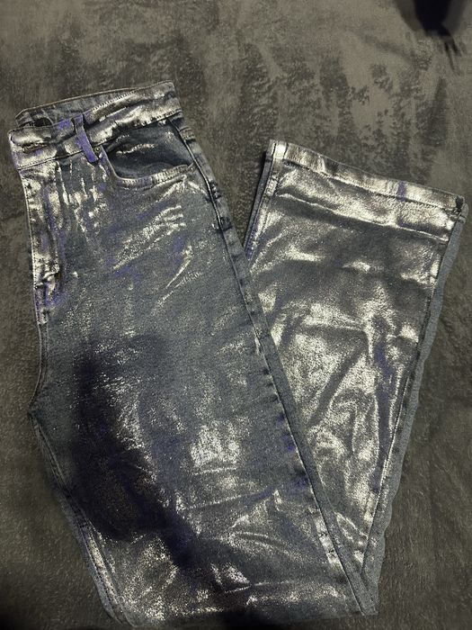 Дамски дънки, сребърни, размер 40