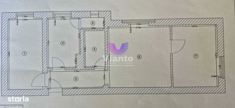 Apartament 3 camere Rusciorului de inchiriat
