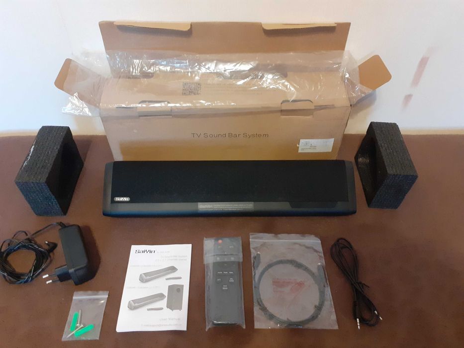 ЧИСТО НОВ саудбар. Bluetooth, AUX, оптичен вход, изход за акт. буфер.