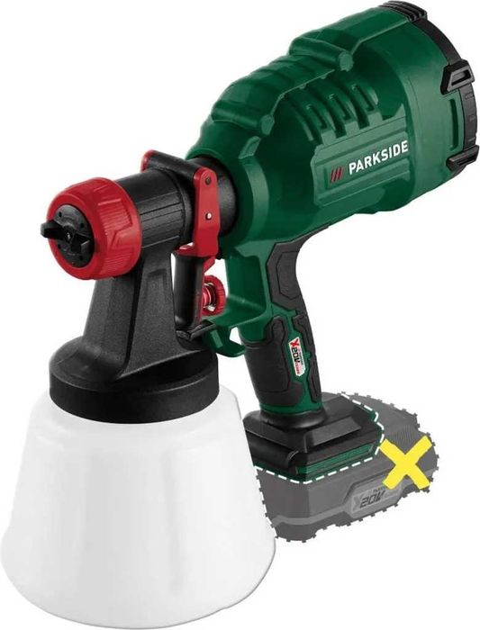 Pistol de vopsit fără fir PARKSIDE 20 V PFSA 20-Li B2 X20V vopsea bate
